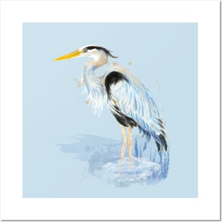 Great Blue Heron Bird Posters and Art